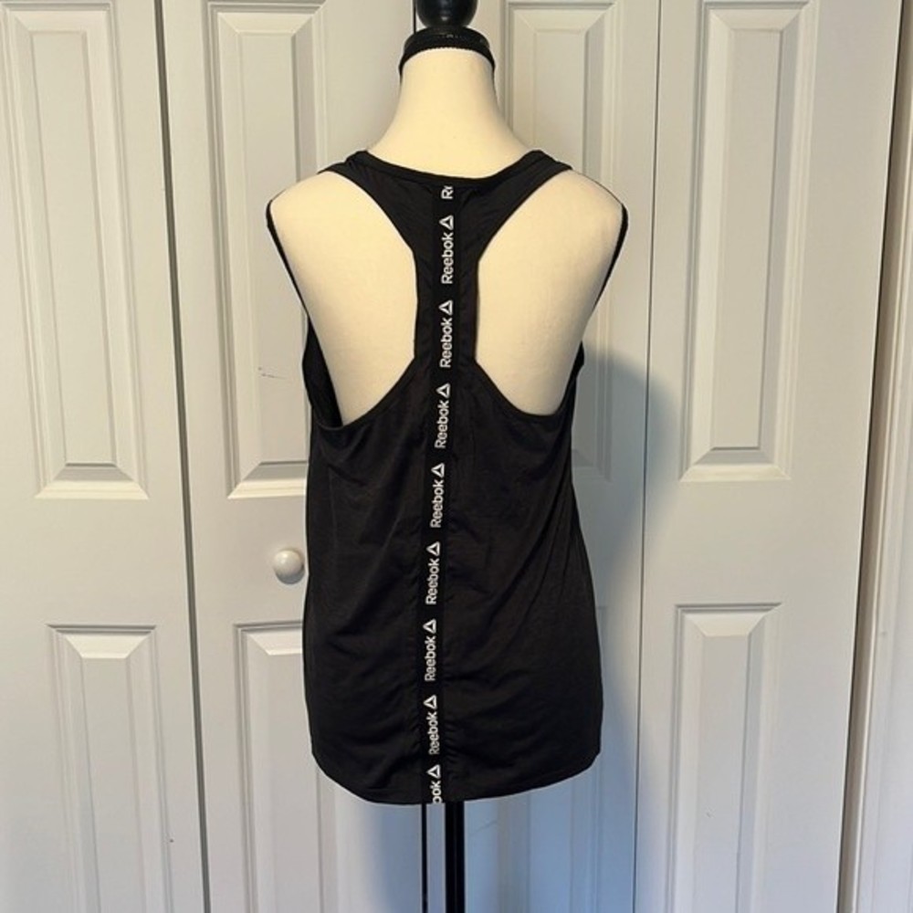 Reebok Racerback activewear tank top in black grey size Medium worn twice